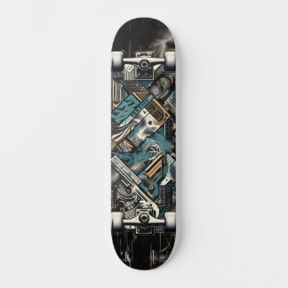 Retro-Futuristic Tech Street Art Skateboard 35