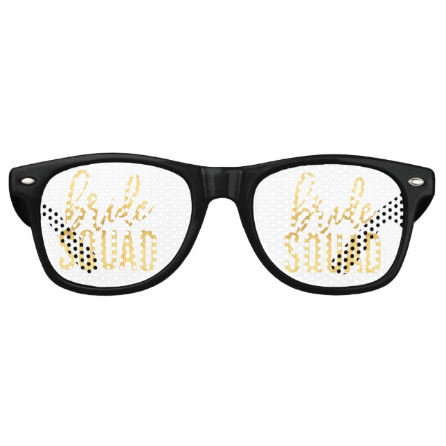 Retro Gafas de Fiesta Bride Squad (Anverso)