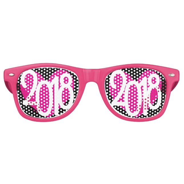 Retro Gafas de fiesta de Año Nuevo Amor 2018 (Anverso)