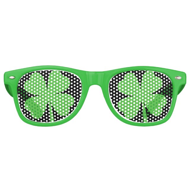 Retro Gafas de fiesta Lucky Clover (Anverso)