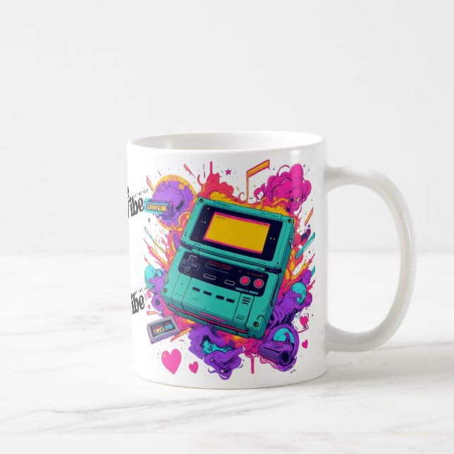Retro Gamer Mug - Copa de café de la Neon Arcade d (Derecha)