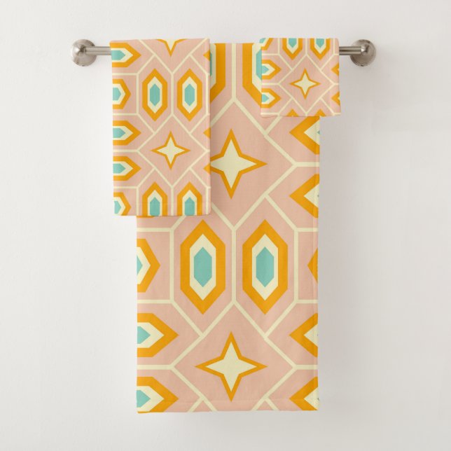 Retro geometric pattern with hexagons and stars (In situ)