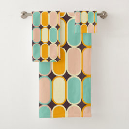 Retro geometric pattern with vertical ovals