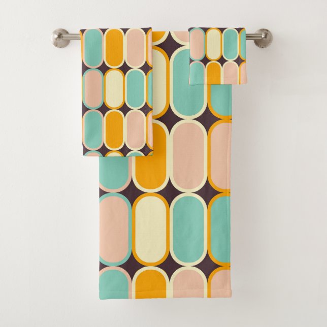 Retro geometric pattern with vertical ovals (In situ)