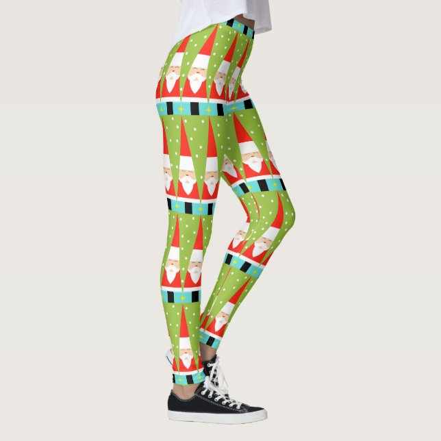 Retro Geometric Santa Leggings (Derecha)