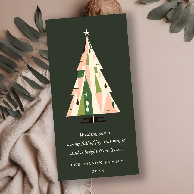 Retro Geométrico Árbol de Navidad Bosque Rubor Ver (Subido por el creador)