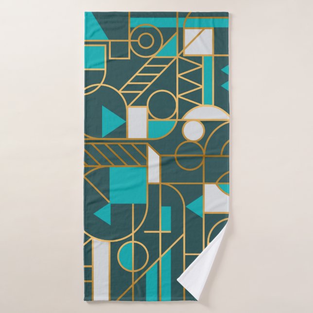 Retro Geométrico: Poster de arte Minimalista. (Toalla de baño)