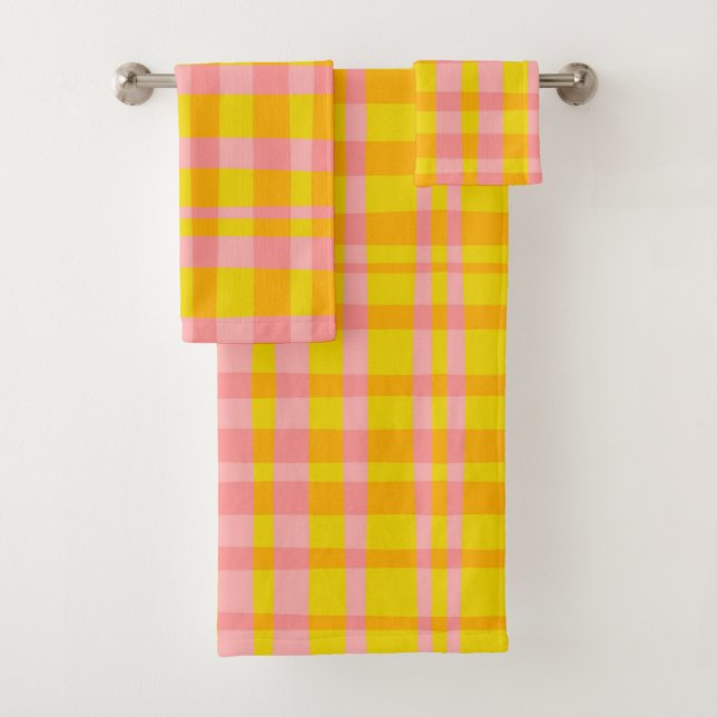Retro gingham rosa y amarillo  (In situ)