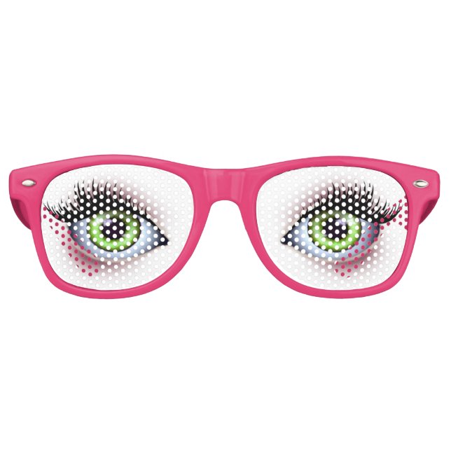 Retro Grandes gafas de Fiesta de ojos verdes (Anverso)