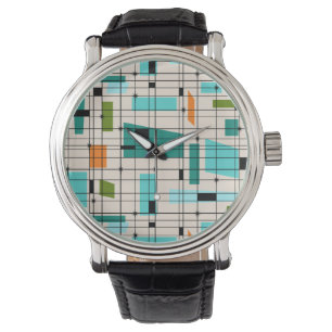 Retro Grid y Starburst reloj masculino