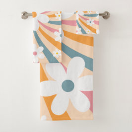 Retro Groovy Colorido Sunshine Daisy Floral Hippie