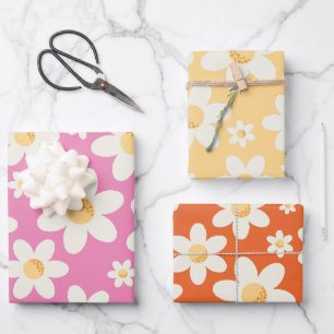 Retro Groovy Daisy Hojas de Papel Acondicionado - 
