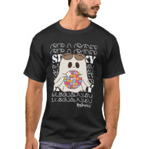 Retro Groovy Ghost Halloween Camiseta