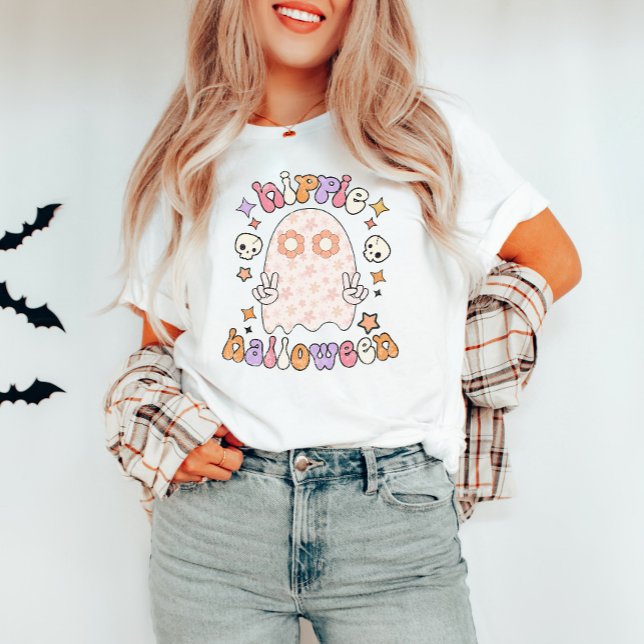 Retro Groovy Ghost Hippie Halloween Camiseta (Subido por el creador)