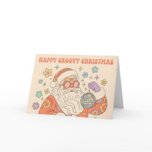 Retro Groovy Santa Feliz Navidad