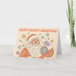 Retro Groovy Santa Feliz Navidad