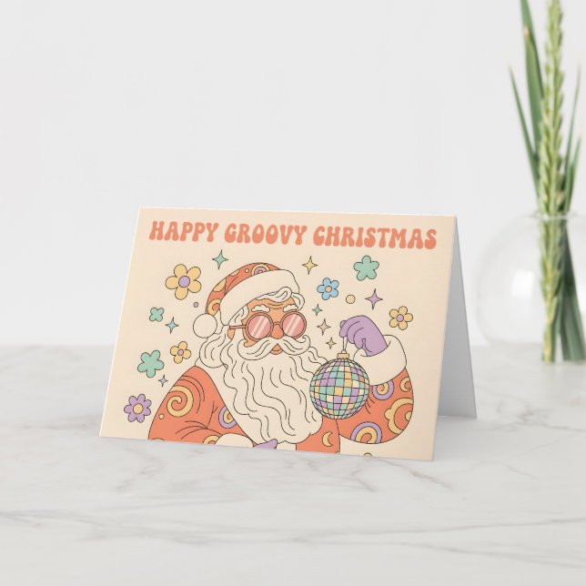 Retro Groovy Santa Feliz Navidad  (Anverso)