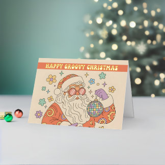 Retro Groovy Santa Merry Christmas