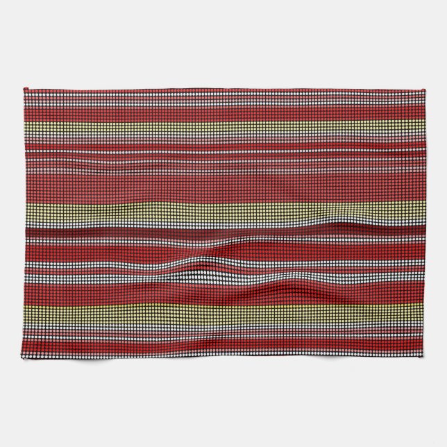 Retro hace rayas Cocina arcoiris Toalla (Horizontal)