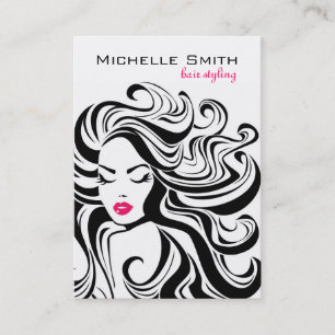 Retro Hairstyling tarjeta de visita de diseño chub
