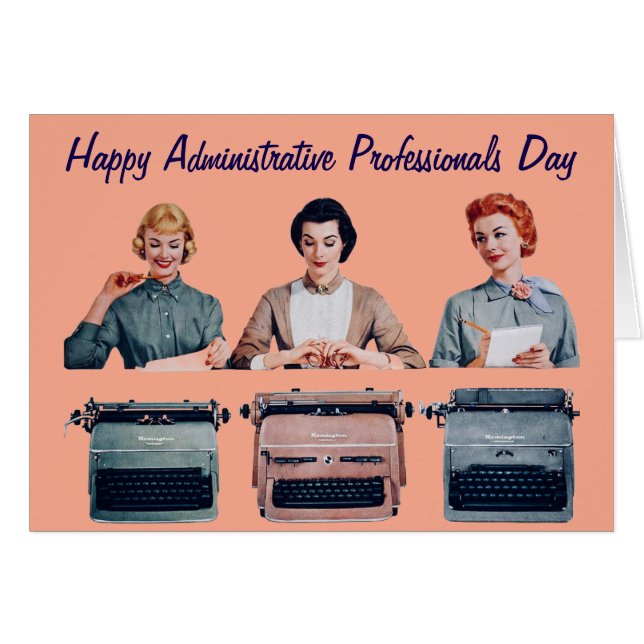 Retro Happy Administrative Professionals Day  (Anverso (Horizontal))