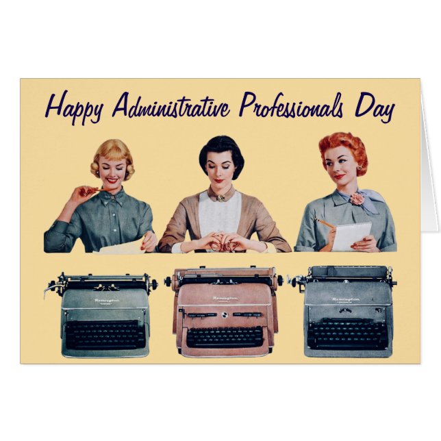 Retro Happy Administrative Professionals Day  (Anverso (Horizontal))