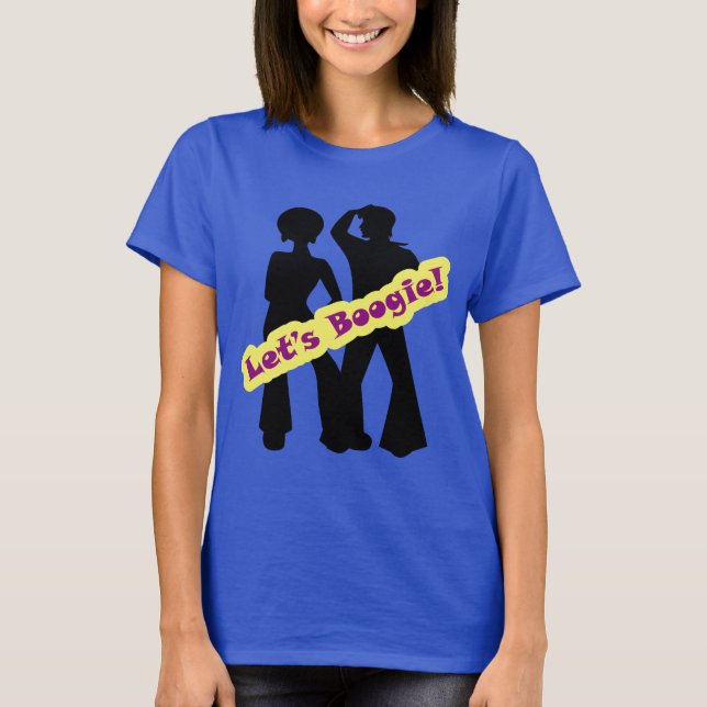 Retro Hippie vamos a Boogie linda camiseta (Anverso)