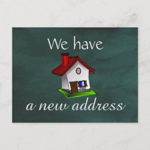 Retro House Cambio de dirección Invitación Postcar