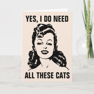 RETRO HOUSEWIFE CAT CATS GRANDES Tarjetas