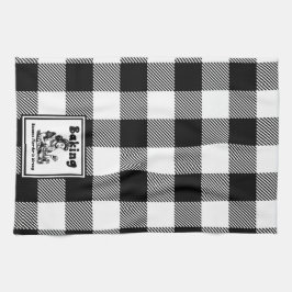 Retro Housewife horneando toalla de cocina