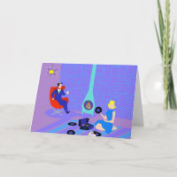 Retro igualando en casa la tarjeta de felicitación