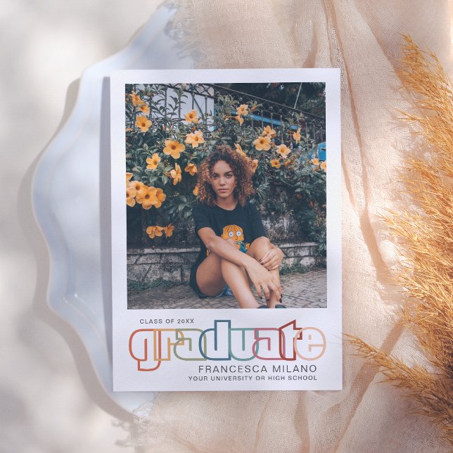 Retro | Invitación de fotos de graduados del arco  (Subido por el creador)