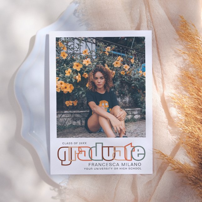 Retro | Invitación fotográfica Maroon Graduate 202 (Subido por el creador)