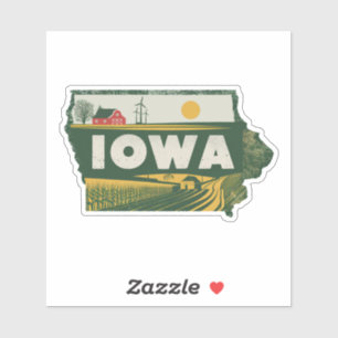Retro Iowa Pegatina