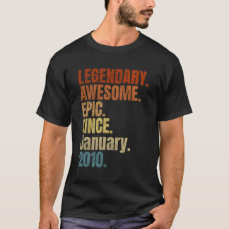 Retro Legendario Desde Enero De 2010 Camiseta 10 A