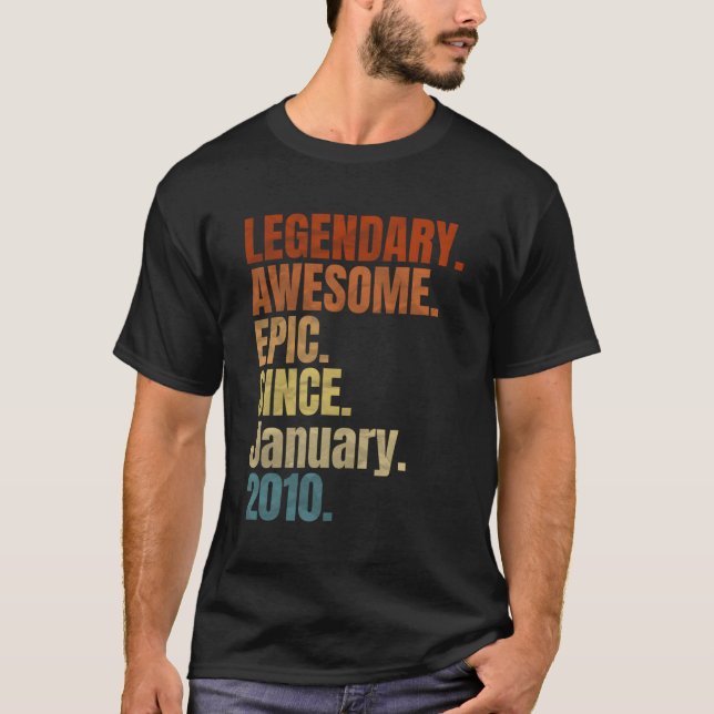 Retro Legendario Desde Enero De 2010 Camiseta 10 A (Anverso)