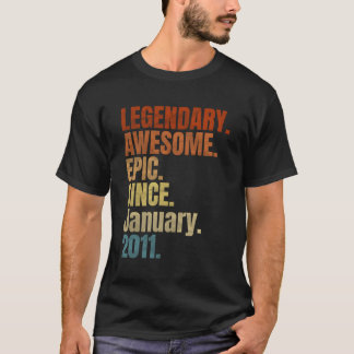 Retro Legendario Desde Enero De 2011 Camiseta 8 Añ