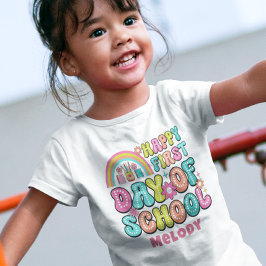 Retro lindo de vuelta a la escuela camiseta de pri