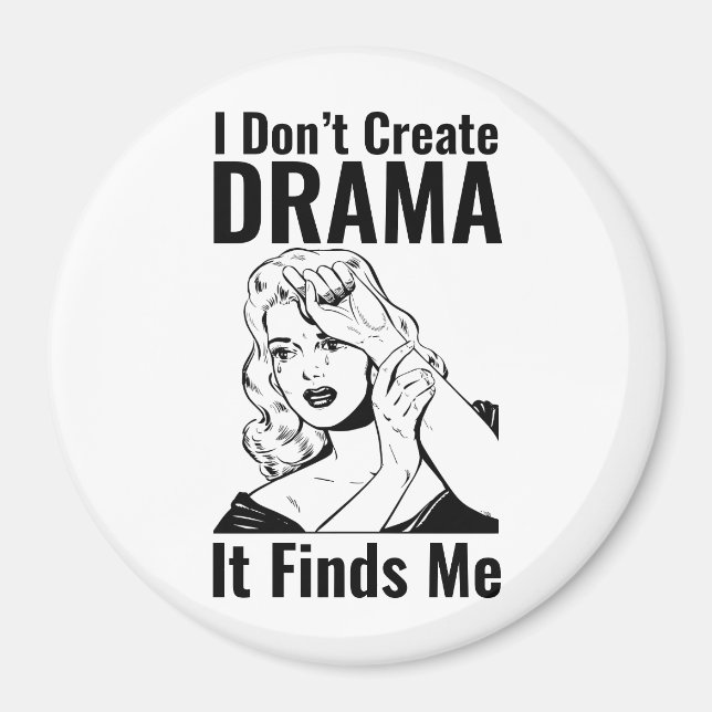 Retro Llorando Imán Dramático Mujer (Frente)
