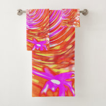 Retro Magenta y colores otoñales Swirl floral