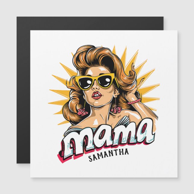 Retro mamá pop Art 1 personalizado (Anverso/Reverso)