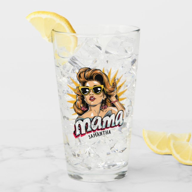 Retro mamá pop Art 1 personalizado (Anverso (hielo))