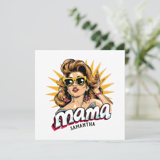 Retro mamá pop Art 1 personalizado (Anverso de pie)