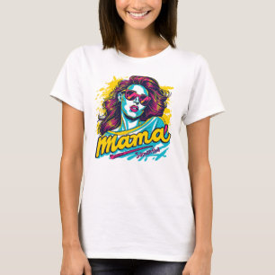 Retro Mamá Pop Personalizada Arte (12) Camiseta