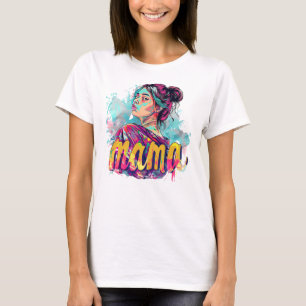 Retro Mamá Pop Personalizada Arte (13) Camiseta