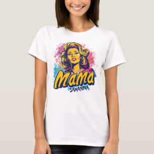 Retro Mamá Pop Personalizada Arte (14) Camiseta