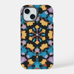 Retro Mandala amarillo azul y Naranja