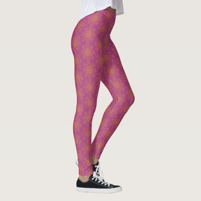 Retro Mandala Boysenberry Leggings (Derecha)