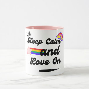 Retro Mantener la calma y el amor en la taza