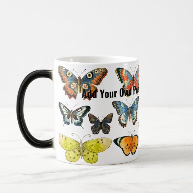 Retro mariposa insecto amante cerámica taza de caf (Izquierda)